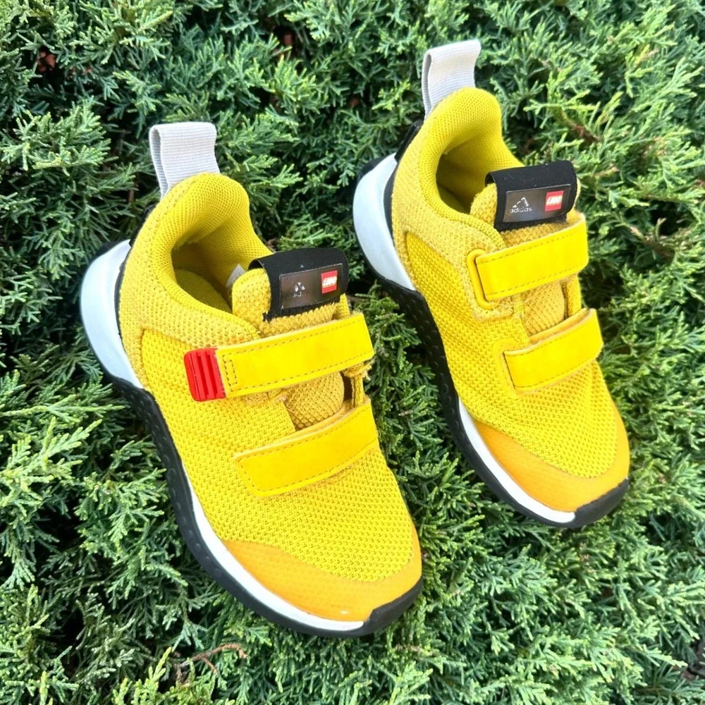 Adidas x LEGO Sport Toddler Boy Shoes Size 10 Yellow Black Sneakers